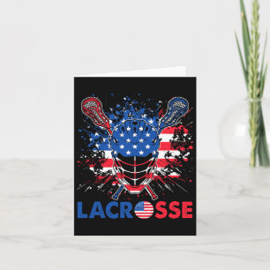 Lacrosse Usa Flag Lax Helmet Sticks 4th Of July Card