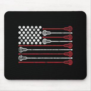 Lacrosse USA Flag Lax Mouse Pad