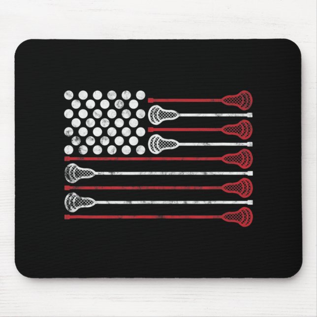 Lacrosse USA Flag Lax  Mouse Pad (Front)