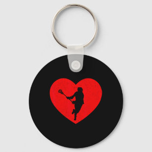 Lacrosse Valentine Heart Shape Lacrosse Lovers Keychain