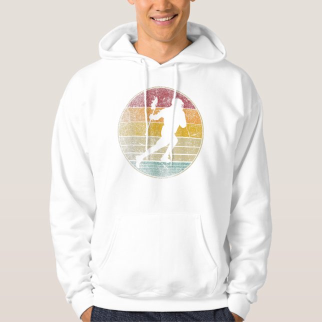 Lacrosse Vintage Distressed Retro Style Hoodie (Front)