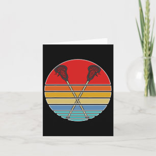 Lacrosse Vintage Retro Lacrosse Stick Sunset  Card