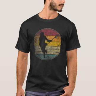 Lacrosse Vintage Retro Style Distressed Silhouette T-Shirt