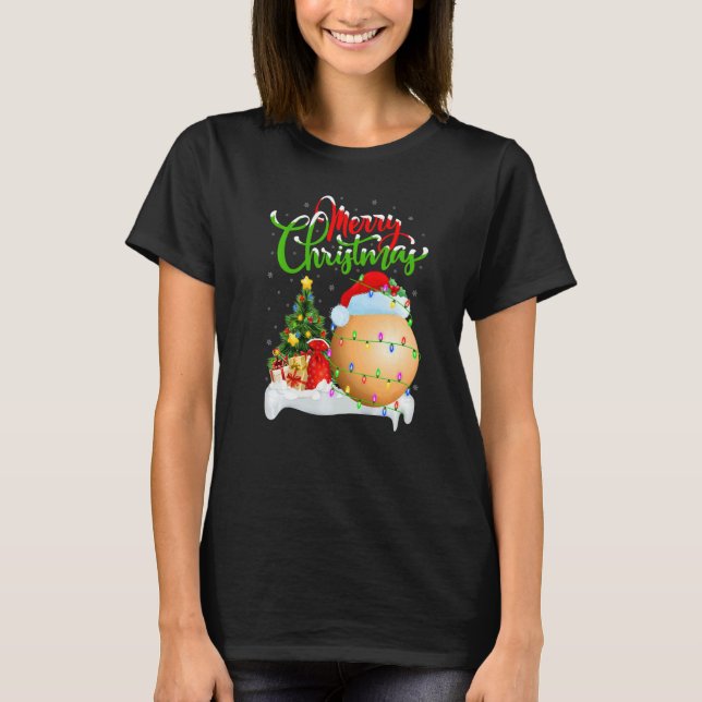 Lacrosse  Xmas Decorations Santa Lacrosse Christma T-Shirt (Front)