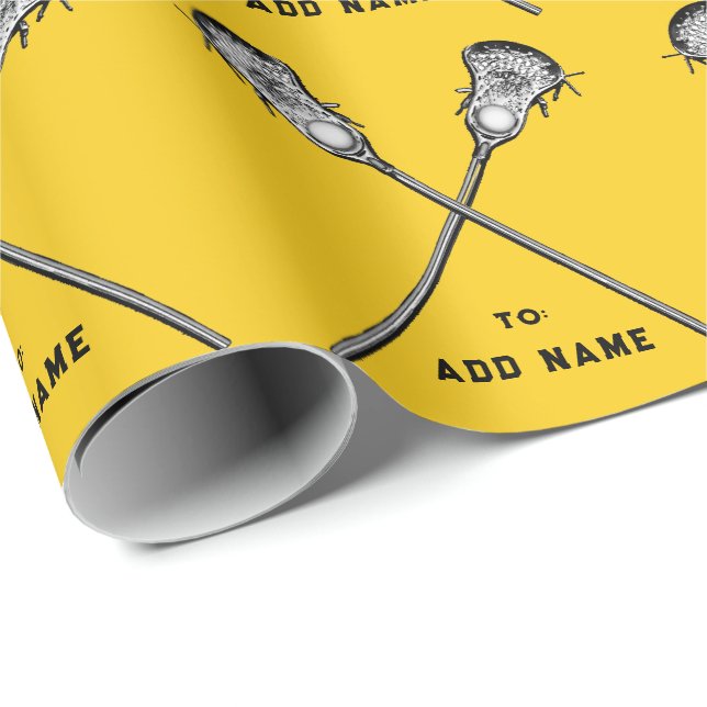 Lacrosse Yellow Gift Wrapping Paper (Roll Corner)