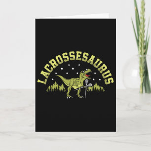 Lacrossesaurus Lacrosse Player Lax Lover Sport Din Card