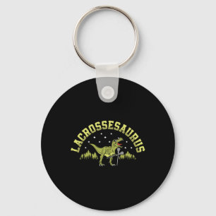 Lacrossesaurus Lacrosse Player Lax Lover Sport Din Keychain