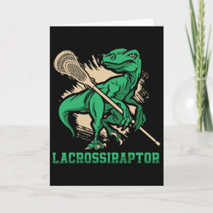 Lacrossiraptor Lacrosse Player Lax Lover Sport Din Card