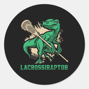 Lacrossiraptor Lacrosse Player Lax Lover Sport Din Classic Round Sticker