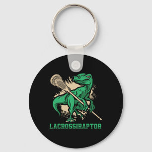 Lacrossiraptor Lacrosse Player Lax Lover Sport Din Keychain