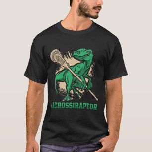 Lacrossiraptor Lacrosse Player Lax Lover Sport Din T-Shirt