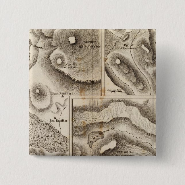 Lacs volcaniques 2 inch square button (Front)