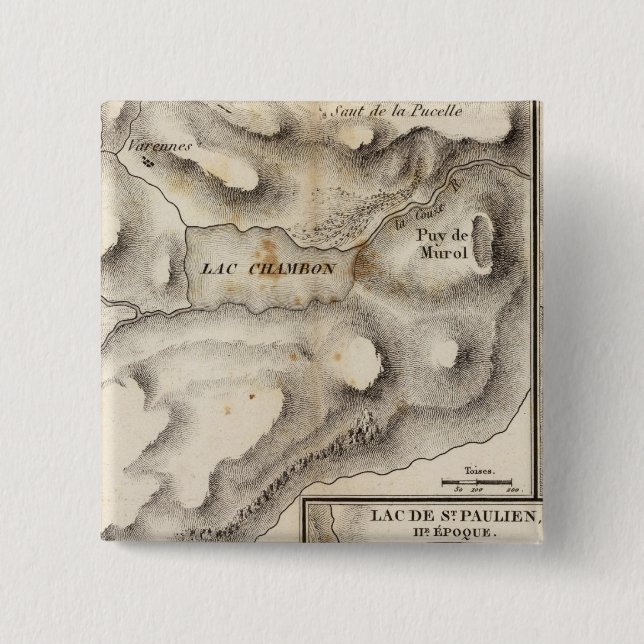 Lacs volcaniques 2 inch square button (Front)