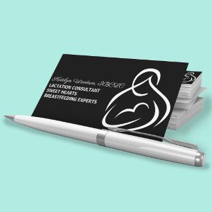 Lactation Consultant Breastfeeding Expert Black Business Card