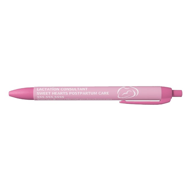 Lactation Consultant Breastfeeding Expert Pink Black Ink Pen (Bottom)