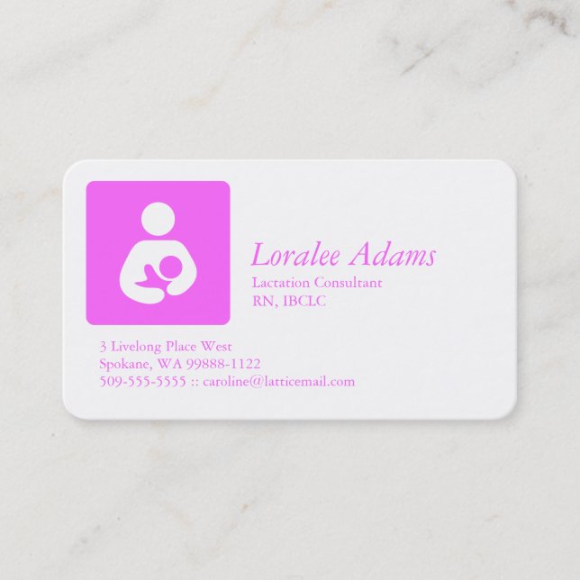 Lactation Consultant Business Card (Front)