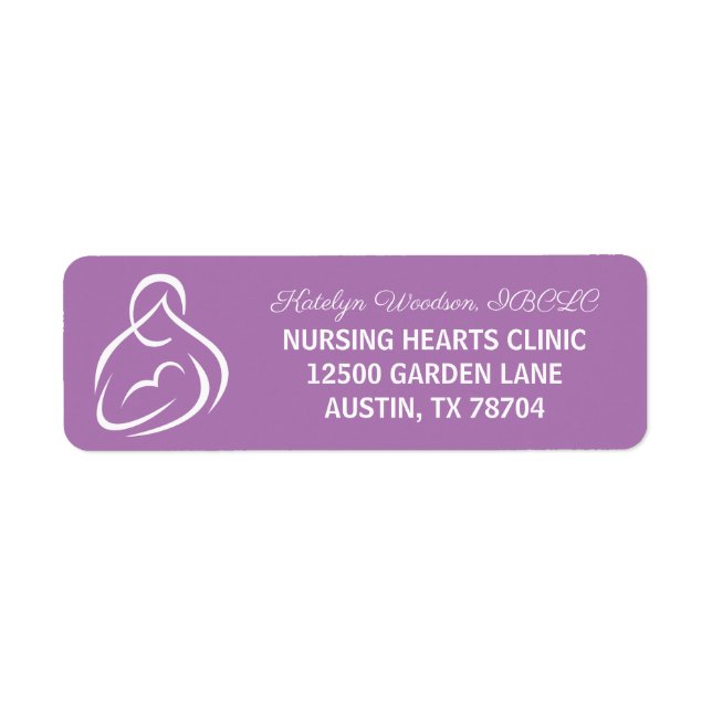 Lactation Consultant Clinic Purple Return Address (Front)