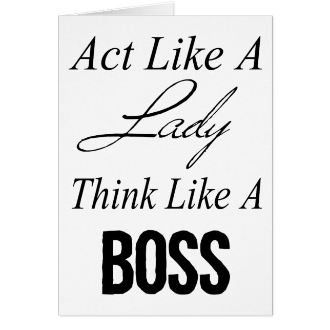 L'acte comme Madame, pensent comme un patron (Devant)