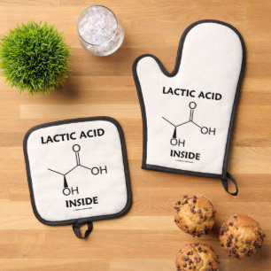 Lactic Acid Inside Chemistry Molecule Oven Mitt & Pot Holder Set