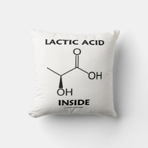 Lactic Acid Inside Chemistry Molecule Throw Pillow