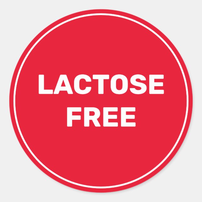Lactose Free Allergy Safe Culinary Classic Round Sticker (Front)