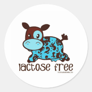 Lactose Free Blue Classic Round Sticker