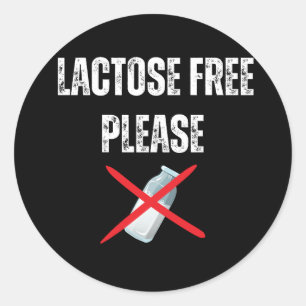 Lactose free please classic round sticker