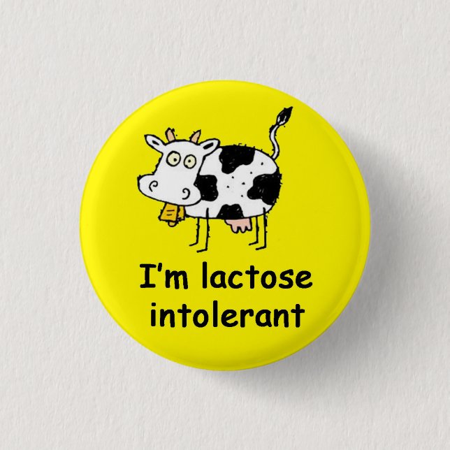 Lactose Intolerance Allergy Alert 1 Inch Round Button (Front)