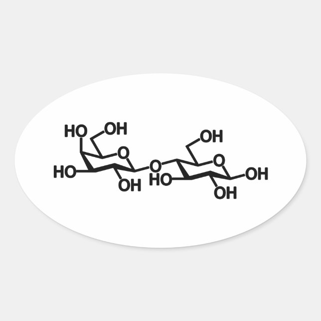 Lactose Milk Structure Oval Sticker (Front)