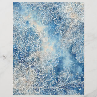 Lacy Blue Scrapbooking Paper
