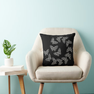 Lacy Butterflies Throw Pillow