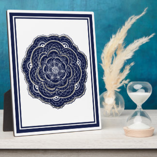 Lacy Crochet Look Doily Hand Drawn Flower Doodle P Plaque