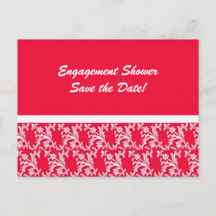 Lacy Elegance in Luscious Red Announcement Postcard