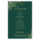 Lacy Emerald Green & Gold Budget Wedding Program