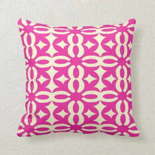 Lacy Fuchsia Victorian Print Throw Pillow