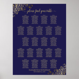 Lacy Gold 22 Tableau Mariage  Siège bleu marine