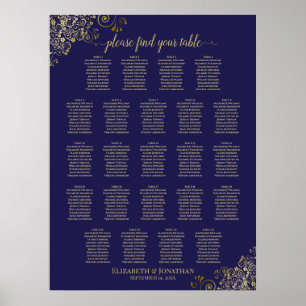 Lacy Gold 23 Tableau Mariage  Siège bleu marine