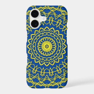 Lacy Gold Colour Circular Design on Dark Blue