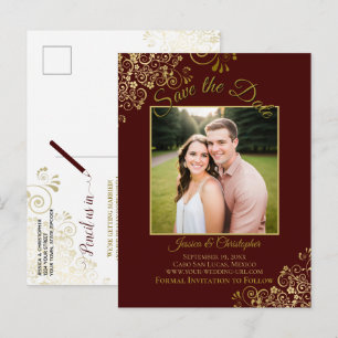 Lacy Gold on Auburn Wedding Save the Date Photo Announcement Postcard