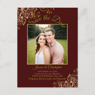 Lacy Gold on Auburn Wedding Save the Date Photo Announcement Postcard