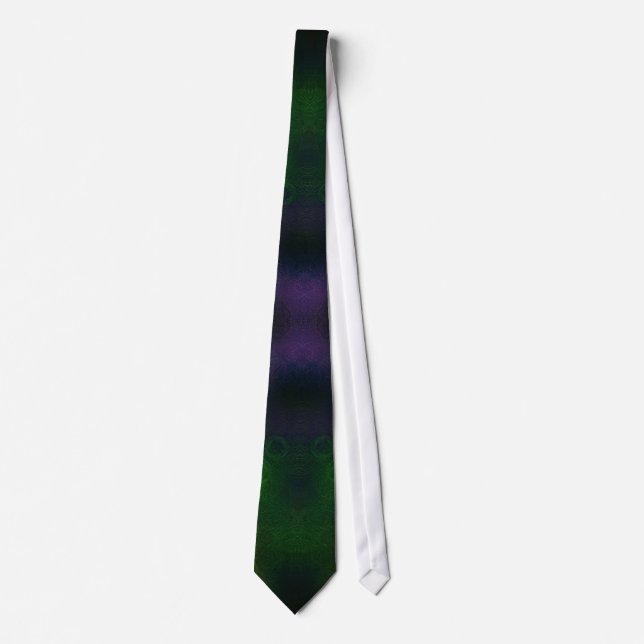 Lacy Green and Purple Abstract Tie (Front)