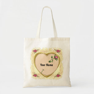 Lacy Heart Rose tote bag