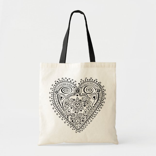 Lacy Heart Tote Bag (Front)