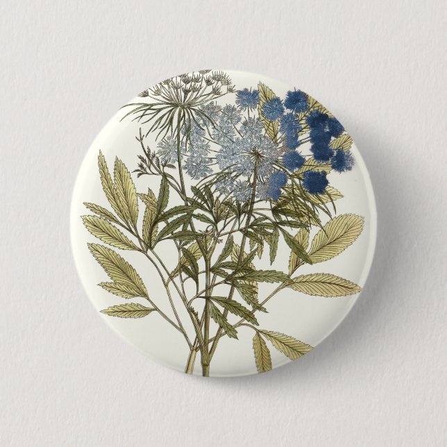 Lacy Leaves - Flowers and Greenery 2 Inch Round Button (Front)