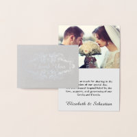 Lacy SIlver Filigree Elegant Wedding Thank You