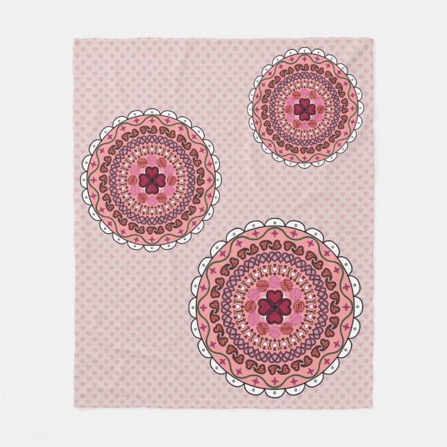 Lacy Valentine's Day Fleece Blanket (Front)