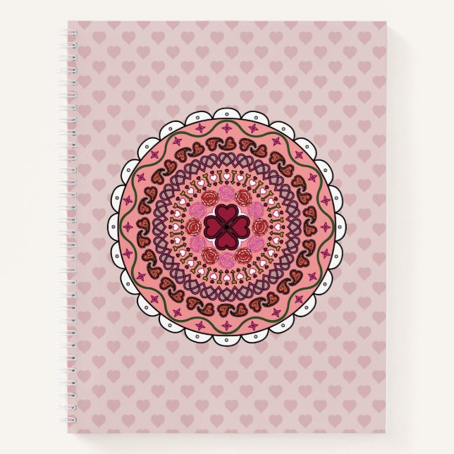 Lacy Valentine's Day Spiral Notebook (Front)