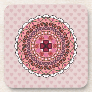 Lacy Valentine's Day Square Coaster