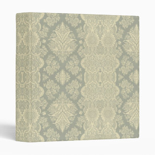 Lacy Vintage Floral Yellow and Grey Binder