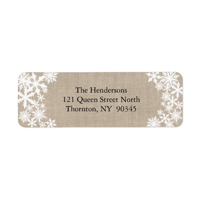 Lacy Winter Holiday Return Address Labels (Front)